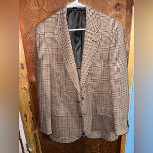 Vintage Men's Brown Plaid Blazer